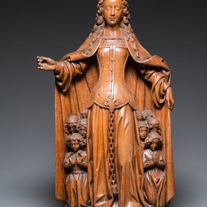 A large Flemish oak sculpture of Ursula with eight virgins, probably Malines, 16th C. — 照片 2