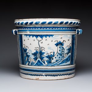 A large French blue and white 'Orange Tree' jardinière, Nevers, 18th C. — photo 3