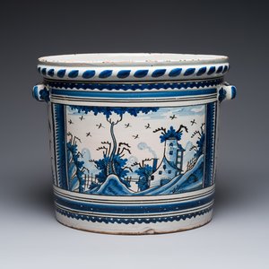 A large French blue and white 'Orange Tree' jardinière, Nevers, 18th C. — photo 5