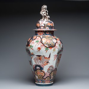 A large French Imari-style vase and cover — photo 4