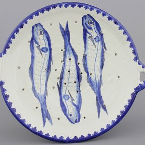 A large Frisian Delftware Makkum fish strainer, 19th C. — photo 1