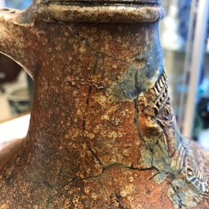 A large German stoneware Bellarmine jug with blue marriage seals, Frechen, 1st half 17th C. — photo 18