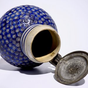 A large globular Westerwald jug with pewter lid, 17th C. — photo 6