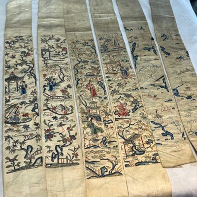 A large group of 15 Chinese silk embroideries — 照片 8