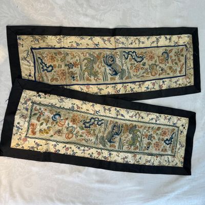 A large group of 15 Chinese silk embroideries — 照片 1
