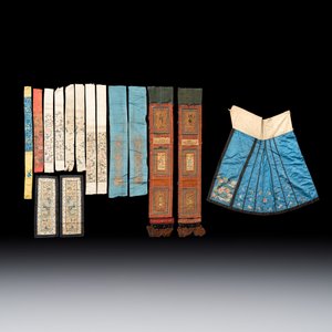 A large group of 15 Chinese silk embroideries — 照片 1
