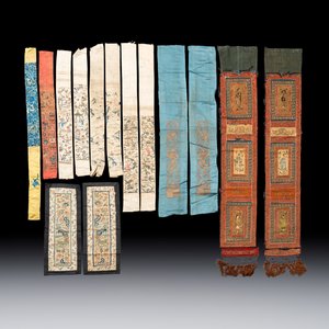 A large group of 15 Chinese silk embroideries — 照片 2