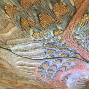A large interesting Chinese dragon tapestry with gold wire, 18/19th C. — foto 9