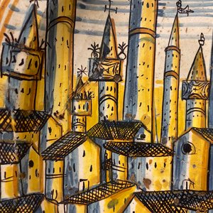 A large Italian maiolica dish with a view on San Gimignano, Deruta, 16/17th C. — photo 16