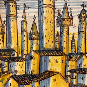 A large Italian maiolica dish with a view on San Gimignano, Deruta, 16/17th C. — photo 17