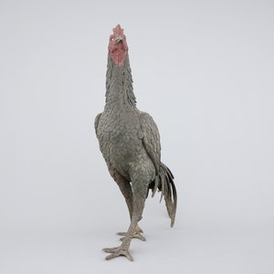 A large Japanese bronze fighting cock, 19th C. — photo 2