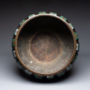 A large Japanese champlevé enamel bronze jardinière, Meiji, 19th C. — photo 5