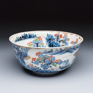 A large Japanese Imari 'Landscape' bowl — foto 1