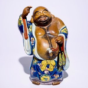 A large Japanese Kutani figure of Buddha Hotei, Meiji, 19th C. — 照片 1