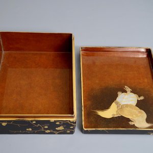 A large Japanese lacquer 'suzuribako' with prunus design, Edo or Meiji, 18/19th C. — 照片 8