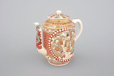 A large Japanese Satsuma porcelain teapot, 19th C