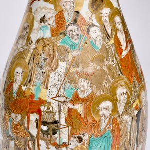 A large Japanese Satsuma vase with Buddha surrounded by Arhat, Edo/Meiji, 19th C. — 照片 8