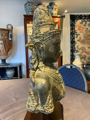 A large Javanese bronze Majapahit bust of the god Shiva, Indonesia, probably 15/16th C. — photo 5