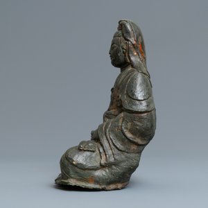 A large Korean bronze figure of Guanyin, 17th C. — 照片 5