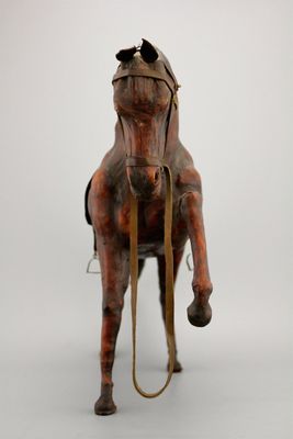 A large leather model of a horse, 1st half 20th C.
