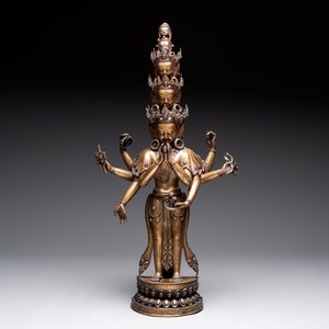 A large Nepalese copper alloy Avalokiteshvara, 19/20th C. — photo 3