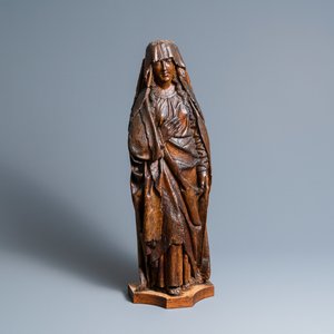A large oak figure of a Golgotha Madonna, 15th C. — 照片 1