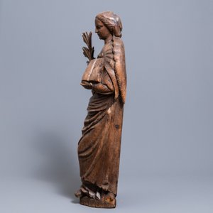 A large oak figure of Saint-Ursula the martyr, 1st half 16th C. — 照片 5