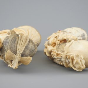 A large pair of Chinese inlaid ivory figures, 19th C. — photo 5