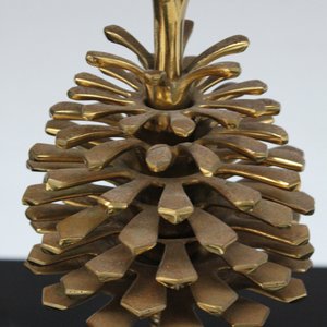 A large pair of Maison Charles pine cone lamps, bronze, ca. 1950 — photo 2