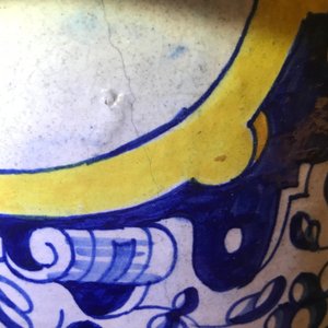 A large polychrome Antwerp maiolica 'a foglie' albarello, 2nd half 16th C. — photo 12