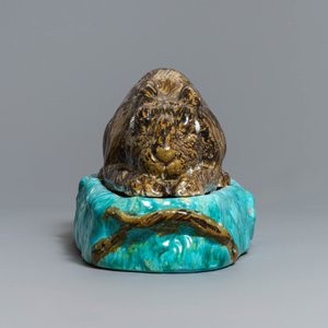 A large polychrome Brussels faience 'hare' tureen and cover, 18th C. — photo 3