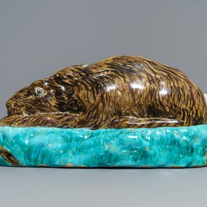 A large polychrome Brussels faience 'hare' tureen and cover, 18th C. — photo 4