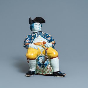 A large polychrome Dutch Delft 'Bobbejak' table fountain, 18th C. — photo 1