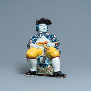A large polychrome Dutch Delft 'Bobbejak' table fountain, 18th C. — 照片 2
