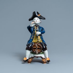 A large polychrome Dutch Delft 'Bobbejak' table fountain, 18th C. — 照片 3