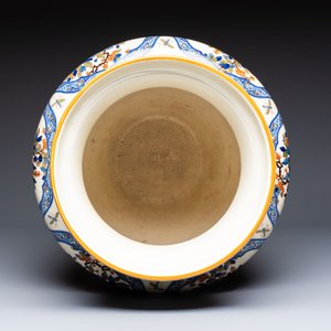 A large polychrome Gien faience 'Birds among Flowering Branches' vase, marked, France, 19/20th C. — photo 5