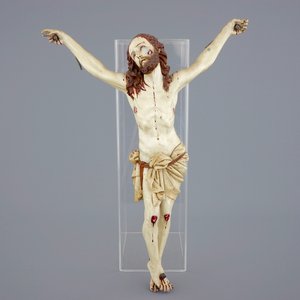 A large polychrome painted Indo-Portuguese wood corpus Christi, 17/18th C. — photo 1
