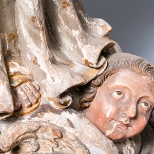 A large polychromed and gilded wooden 'Assumption of Our Lady' group with glass eyes, Italy, 17th C. — 照片 12
