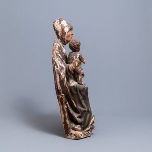 A large polychromed limewood Saint Anne Trinity group, Germany, dated 1519 — photo 3