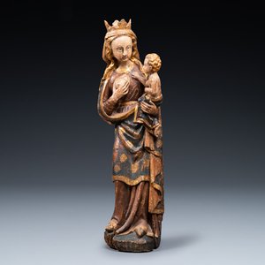 A large polychromed wooden Madonna and Child, Germany, 16th C. — 照片 1