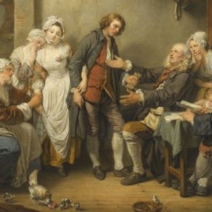 A large porcelain group, L'accordee du village, 19/20th C., after J-B Greuze — 照片 2