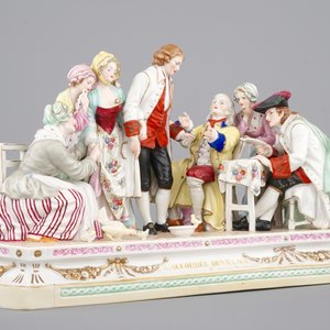 A large porcelain group, L'accordee du village, 19/20th C., after J-B Greuze — 照片 3