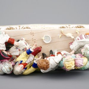 A large porcelain group, L'accordee du village, 19/20th C., after J-B Greuze — 照片 7