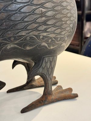 A large Qajar damascened steel bird-form sculpture, Persia, 19th C. — 照片 13