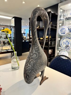 A large Qajar damascened steel bird-form sculpture, Persia, 19th C. — 照片 2