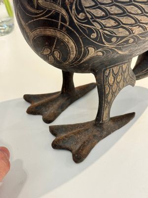 A large Qajar damascened steel bird-form sculpture, Persia, 19th C. — 照片 9