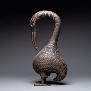 A large Qajar damascened steel bird-form sculpture, Persia, 19th C. — 照片 3