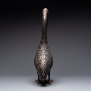 A large Qajar damascened steel bird-form sculpture, Persia, 19th C. — 照片 4