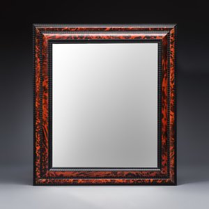A large rectangular tortoiseshell-veneered and ebonised wood frame with later mirror, probably Flanders, 19th C. — photo 1