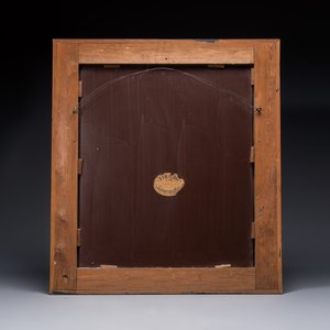 A large rectangular tortoiseshell-veneered and ebonised wood frame with later mirror, probably Flanders, 19th C. — photo 2